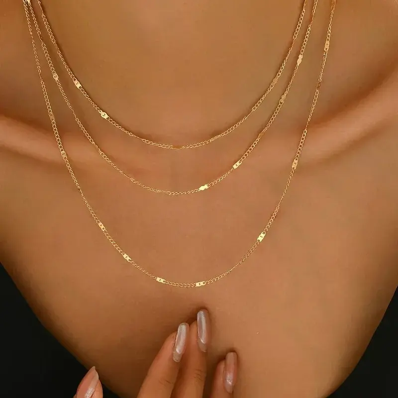 Triple Layer Chain Necklace - FY0072